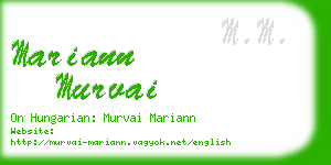 mariann murvai business card